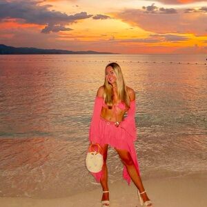 Coral pink Beach Cover-Up Dress